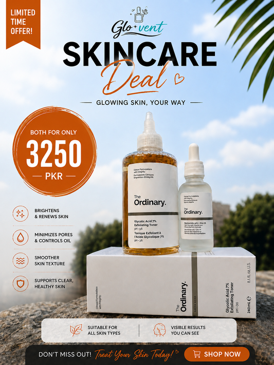 The Ordinary Glow Combo Glycolic Acid Toner and Niacinamide Serum set