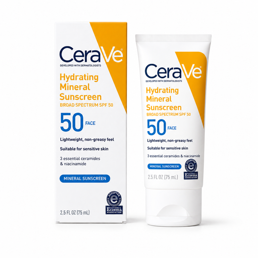 CeraVe Hydrating Mineral Sunscreen SPF 50 Face 75ml tube